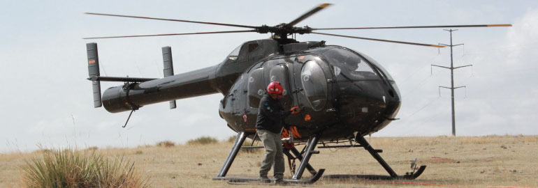 Helicopter to scan transmission system
